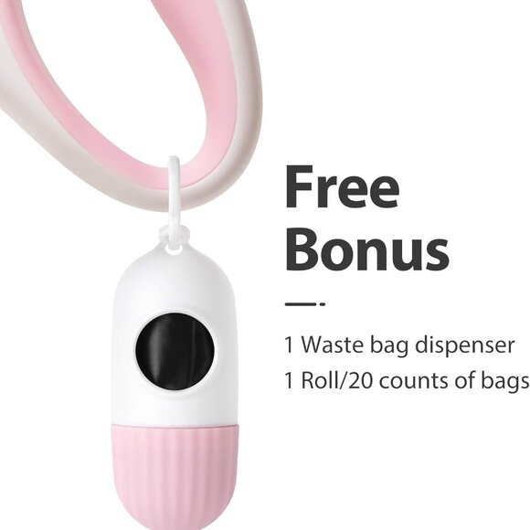 Retractable Dog Leash with Dispenser and Poop Bags, 10 ft Pet Walking Leash for - Picture 2 of 7